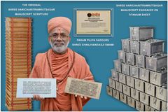 Largest Hindi Book Manuscript Engraved on Titanium Sheet